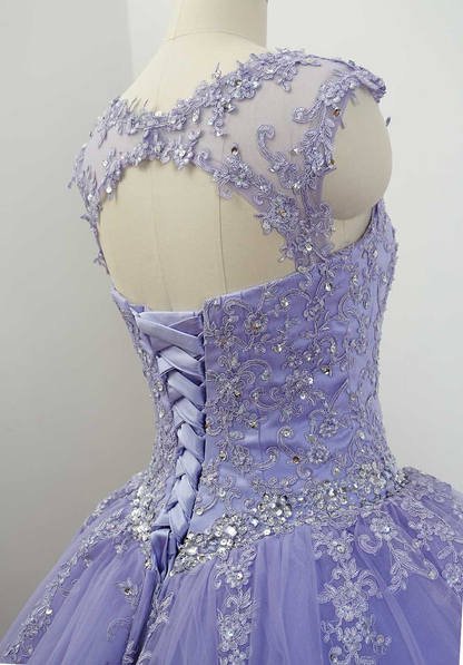 Gorgeous Quinceanera Dresses With Applique And Beading, Purple Ball Gown Y1252