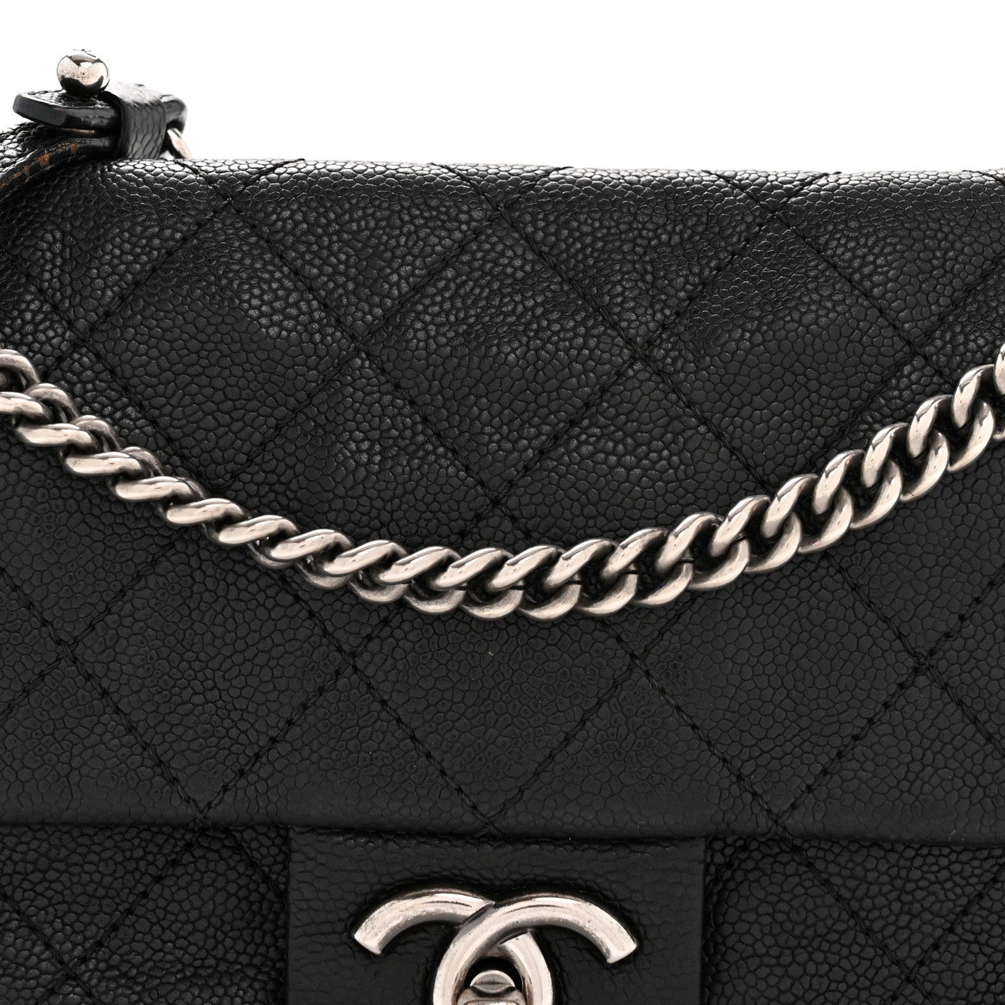 Caviar Quilted Medium Simply CC Flap Black