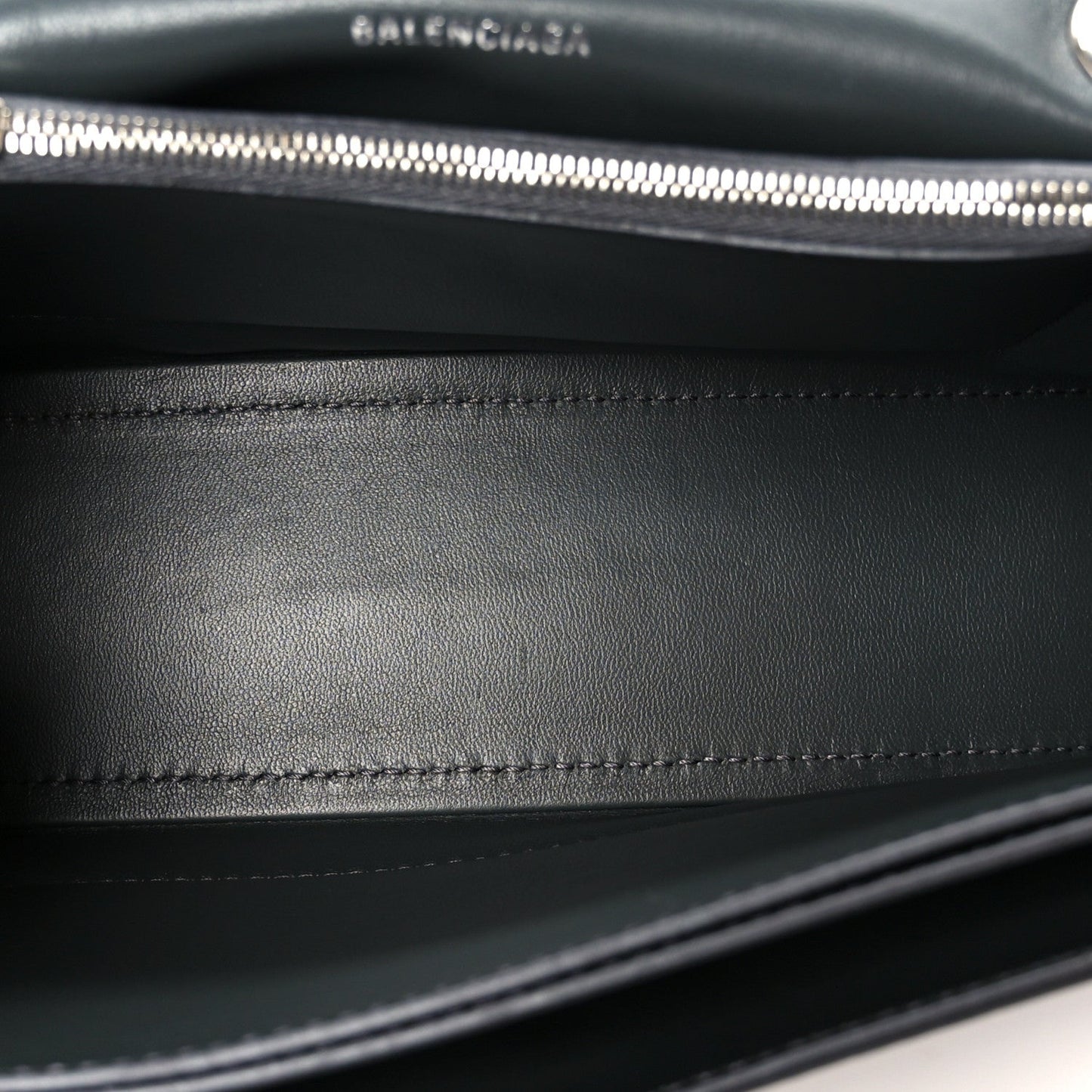 Metallic Crushed Calfskin Quilted Small Crush Chain Bag Steel Grey