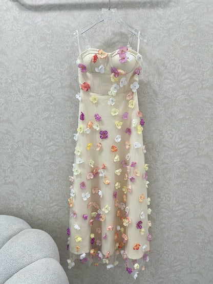 ZIMMERMANN TUBE DRESS WITH 3D FLORAL PATTERN 275124
