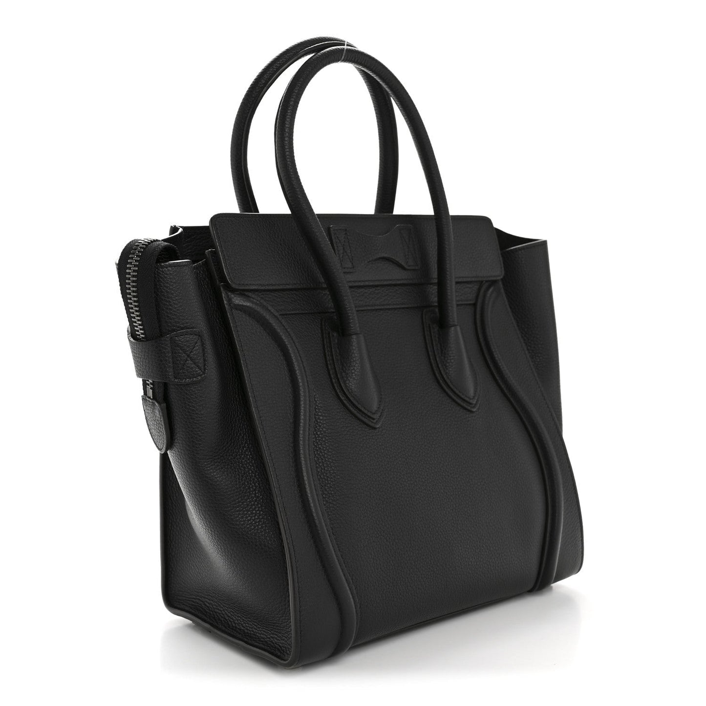 Drummed Calfskin Micro Luggage Black