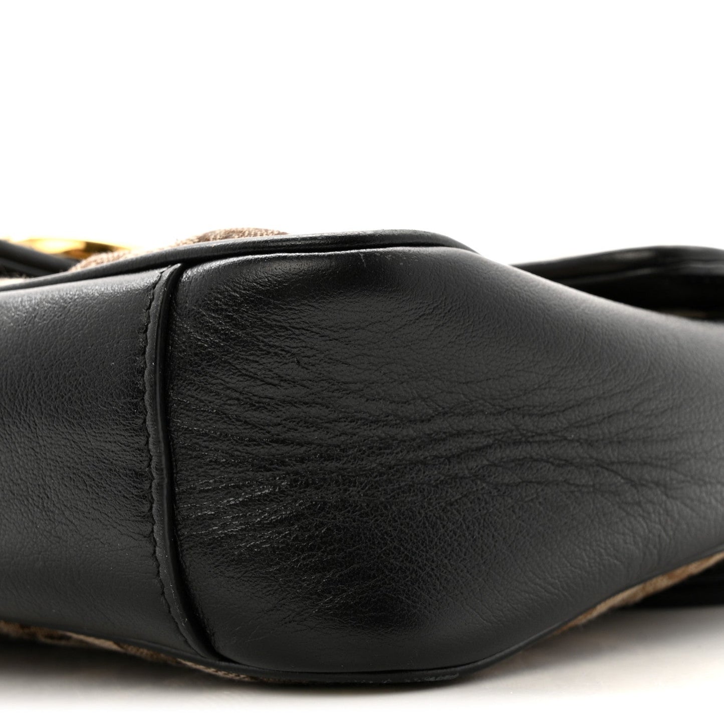 Monogram Matelasse Diagonal Small GG Marmont Shoulder Bag Beige Black