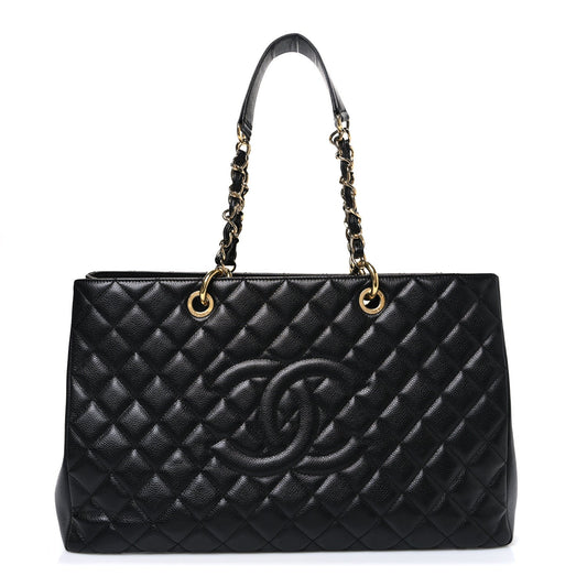 Caviar Quilted XL Grand Shopping Tote GST Black