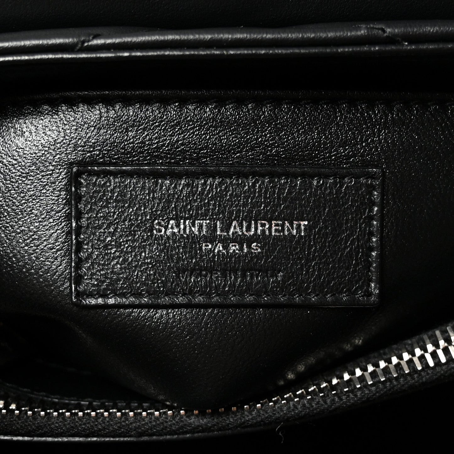 Calfskin Y Quilted Monogram Small Loulou Chain Satchel Black