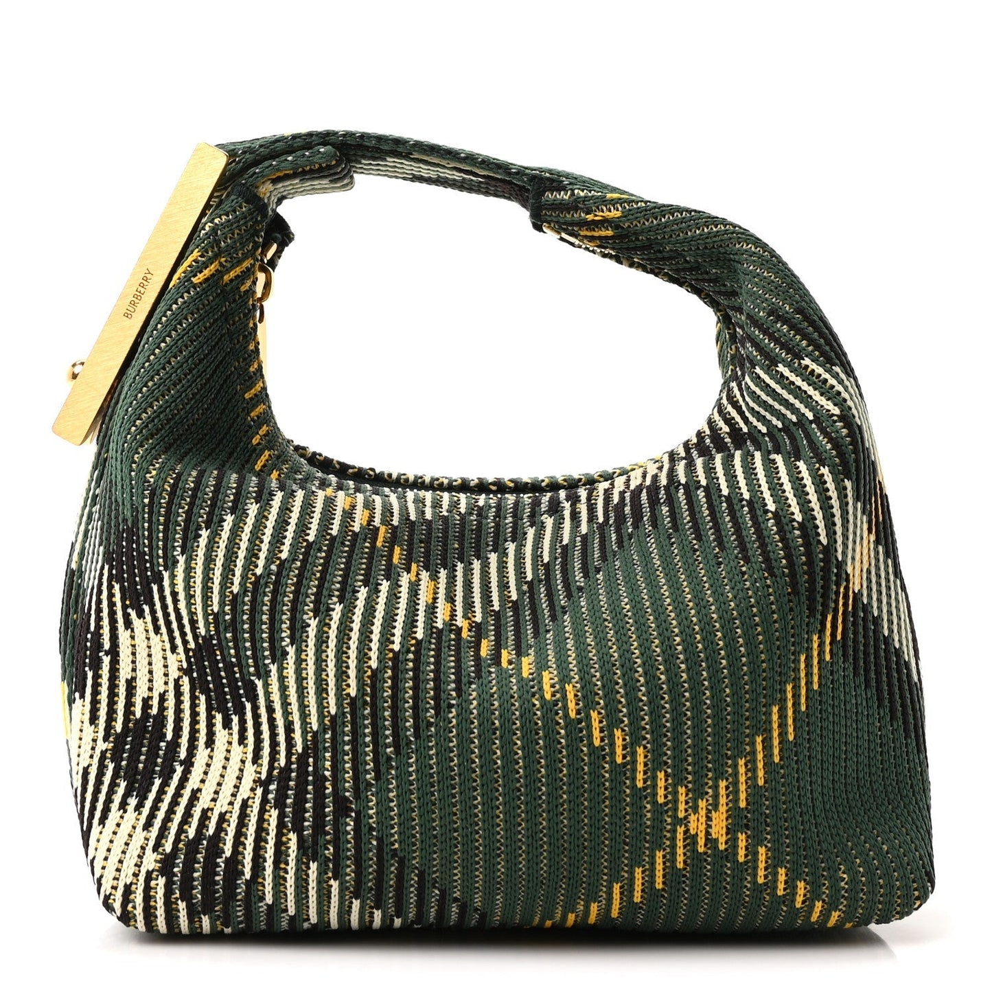 Canvas Knitted Check Mini Peg Duffle Bag Ivy