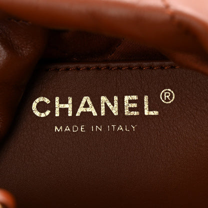 Shiny Calfskin Quilted Mini Chanel 22 Light Brown