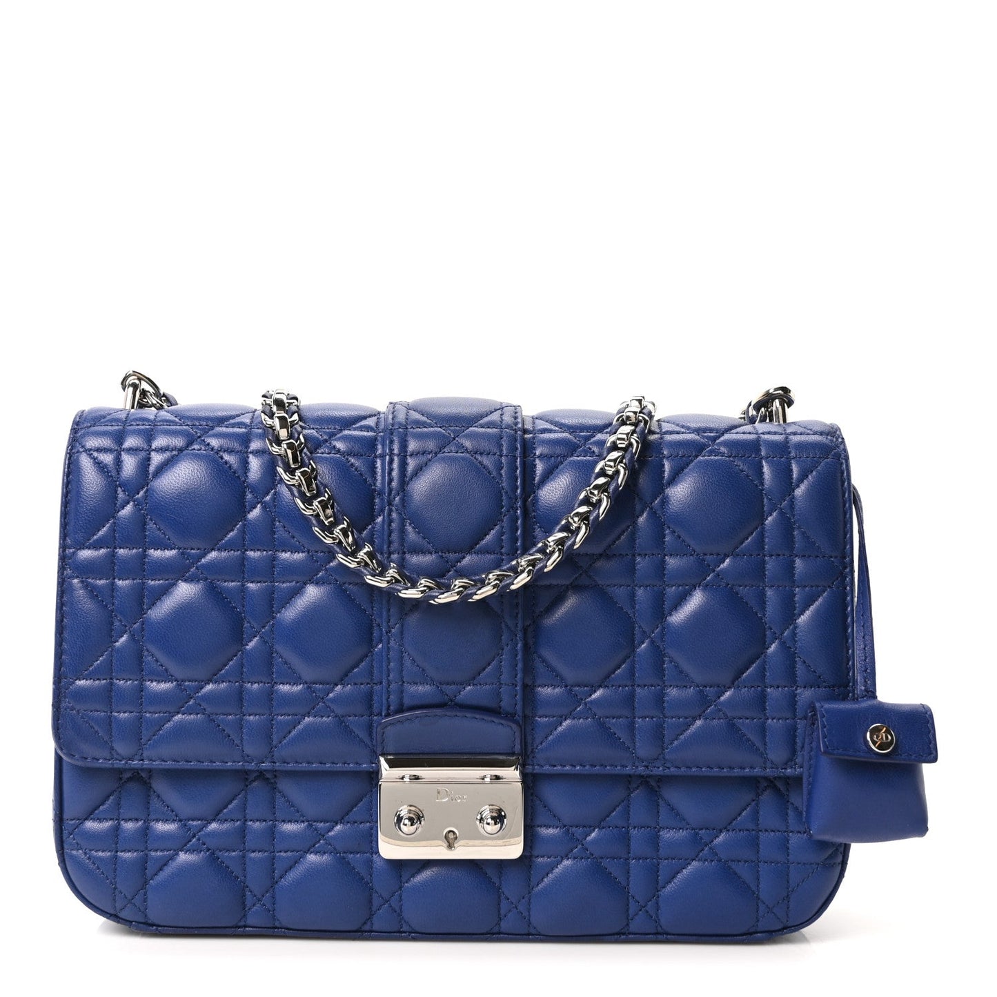 Lambskin Cannage Medium Miss Dior Flap Blue