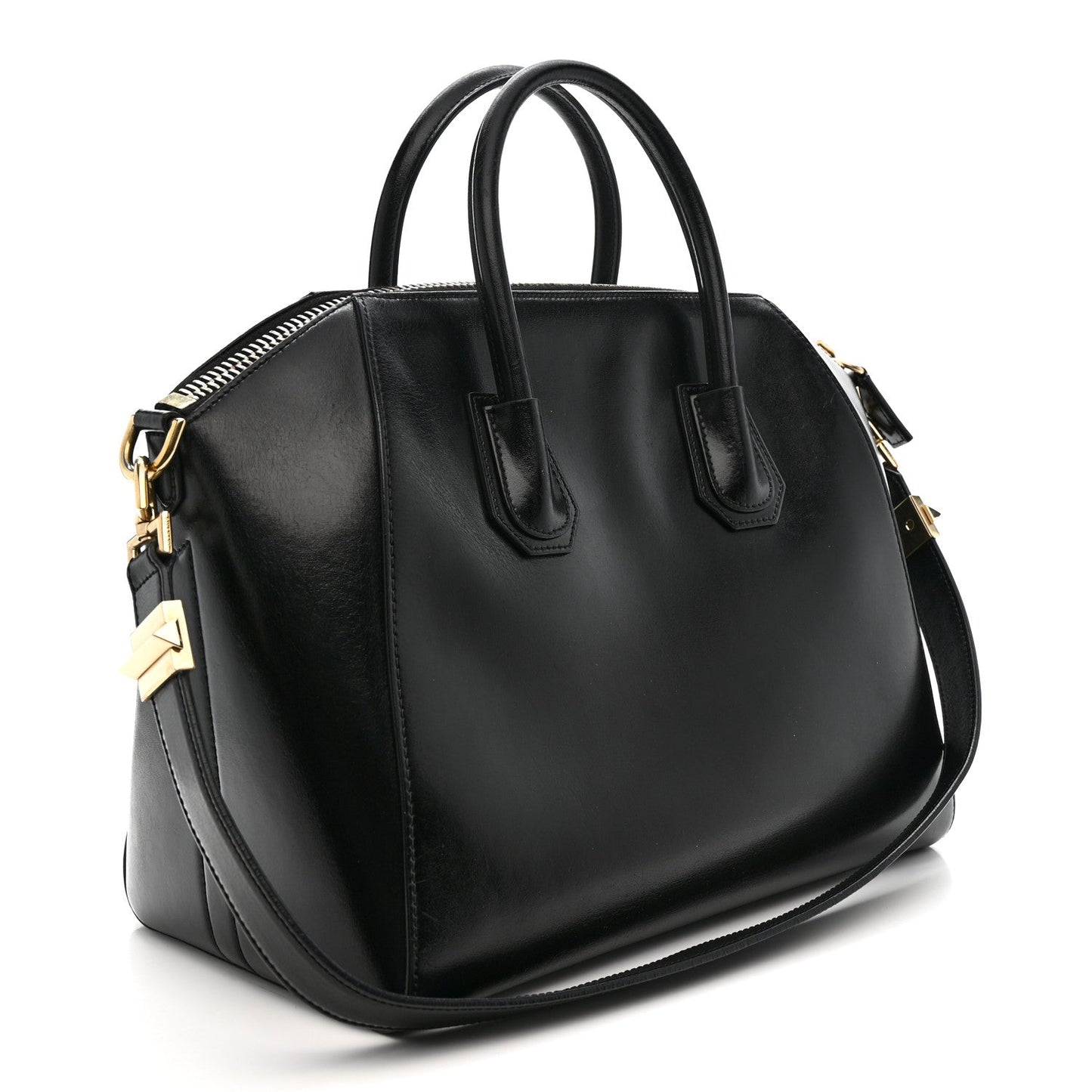 Shiny Lord Calfskin Medium Antigona Black