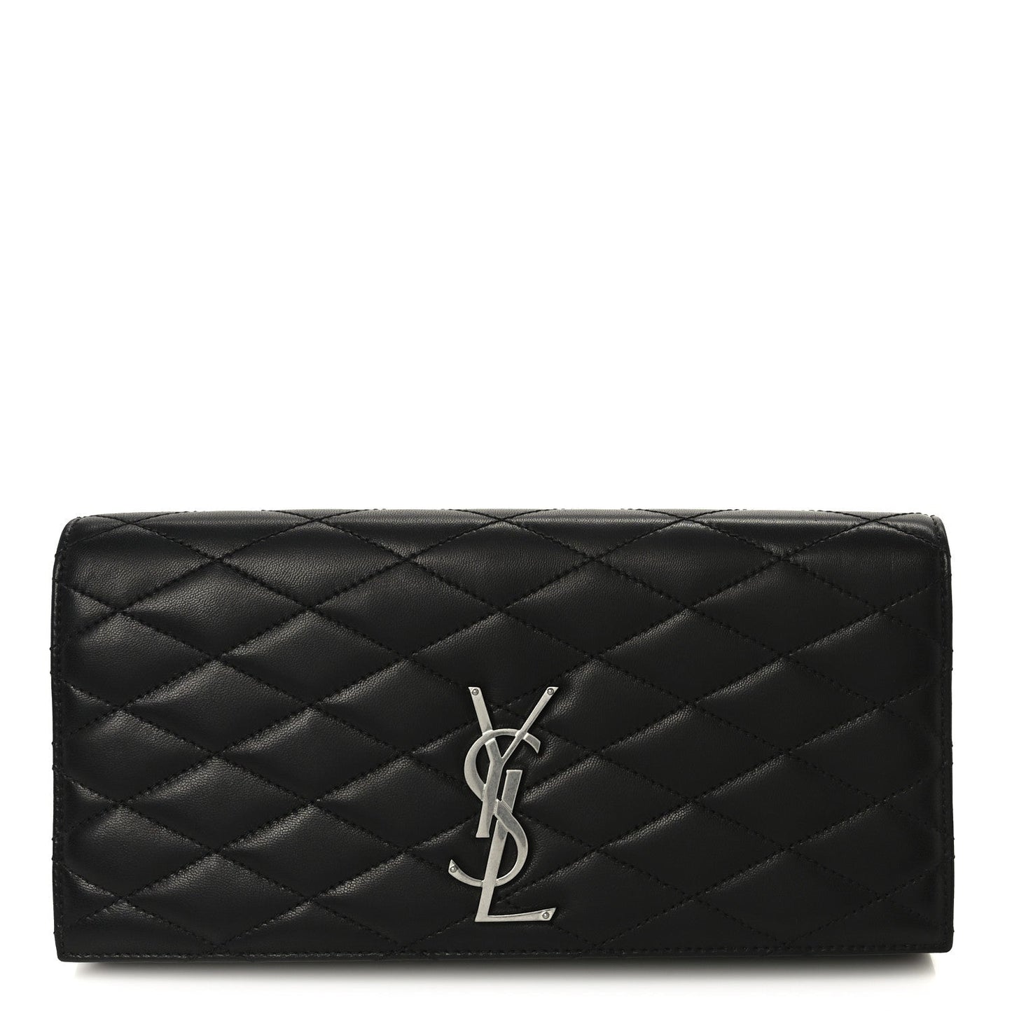 Lambskin Quilted Kate Clutch Black