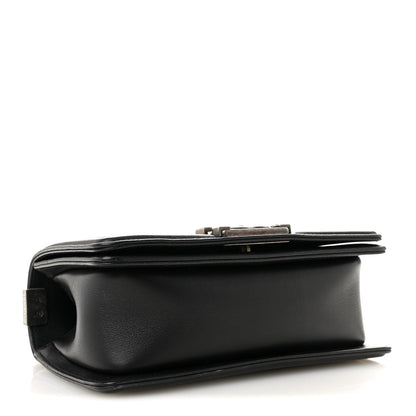 Lambskin Quilted Small Boy Flap Black
