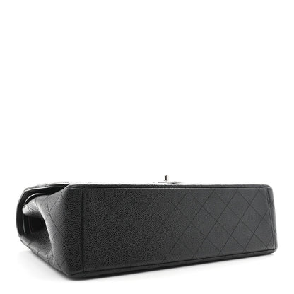 Caviar Quilted Maxi Double Flap Black