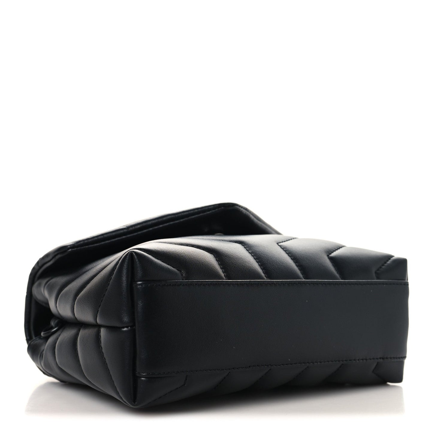 Calfskin Y Quilted Monogram Monochrome Toy Loulou Crossbody Bag Black