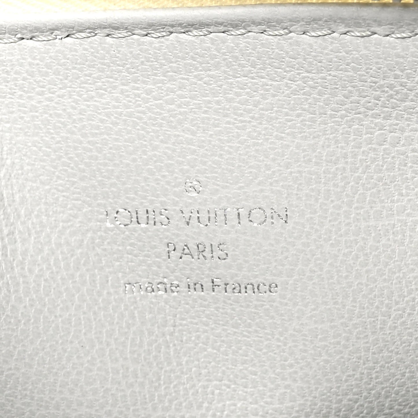 Lambskin Embossed Monogram Coussin PM Cream Grey