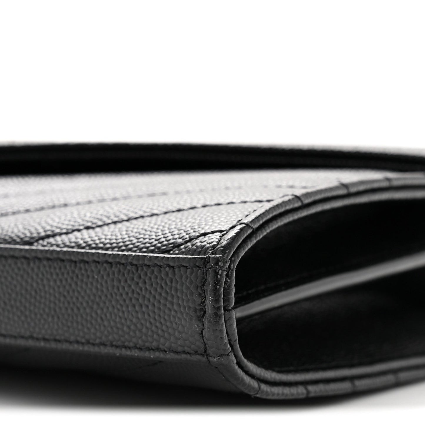Grain De Poudre Matelasse Chevron Monogram Chain Wallet Black