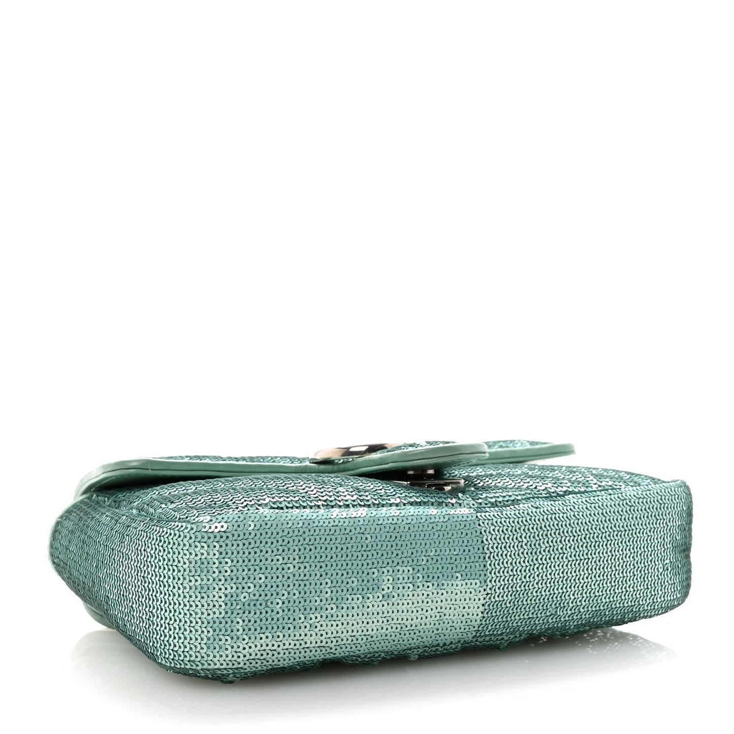 Sequin Matelasse Small GG Marmont Shoulder Bag Water Green Verde Chiaro Light Water Green
