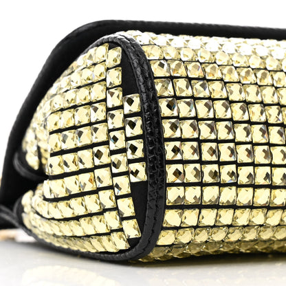 Stampa Iguana Embossed Crystal Small Miss Sicily Satchel Gold