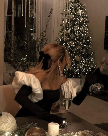 Elegant Off The Shoulder 17th Birthday Dresses Black Birthday Outfits P432