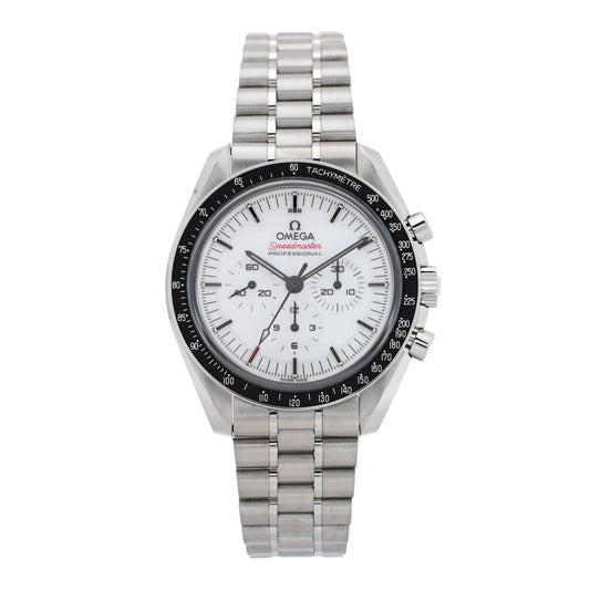 Stainless Steel 42mm Speedmaster Moonwatch Professional Chronograph Manual Winding Watch White 310.30.42.50.04.001