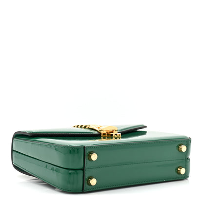 Mousse Top Patent Small Sylvie 1969 Top Handle Bag Emerald