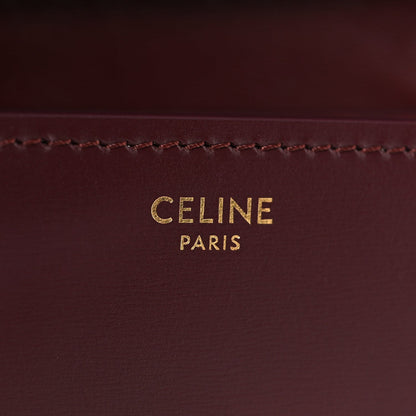 Box Calfskin Small Classic Box Flap Bag Burgundy