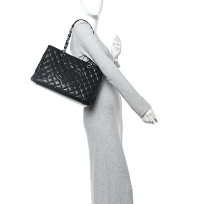 Caviar Quilted Grand Shopping Tote GST Black