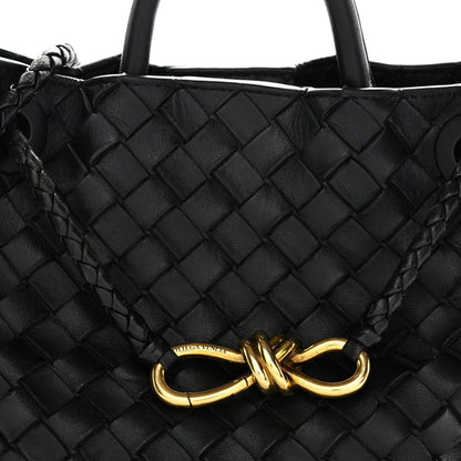 Nappa Intrecciato Small Andiamo Shoulder Bag Black