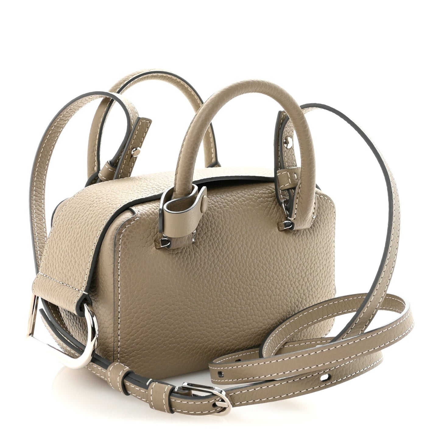 Taurillon Soft Nano Cool Box Satchel Tourterelle Ivory