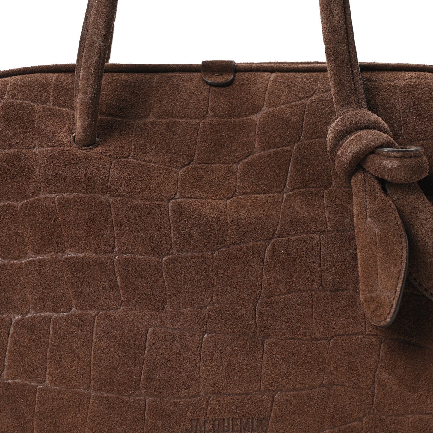 Suede Crocodile Embossed Le Turismo Dark Brown