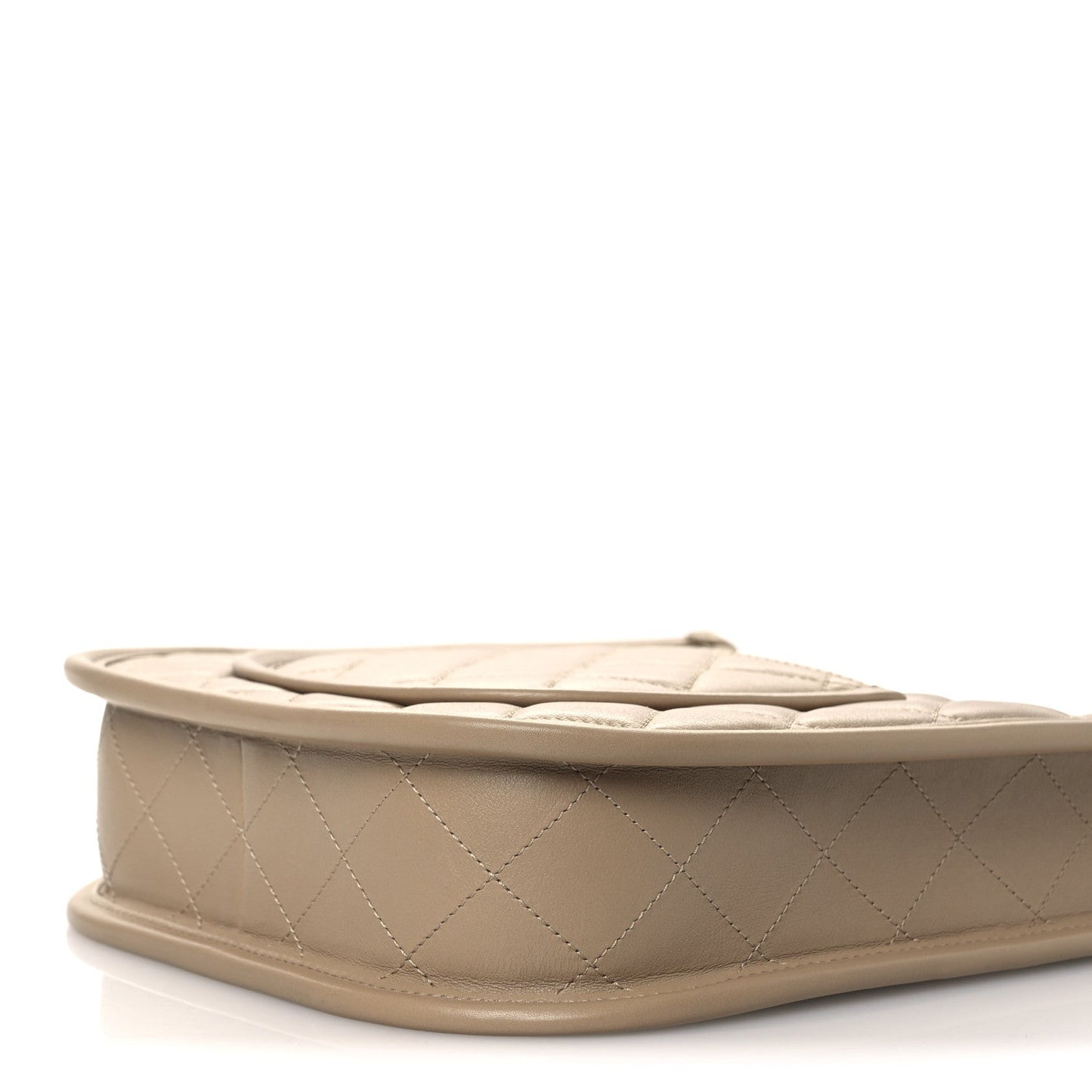 Calfskin Quilted Small Hobo Beige