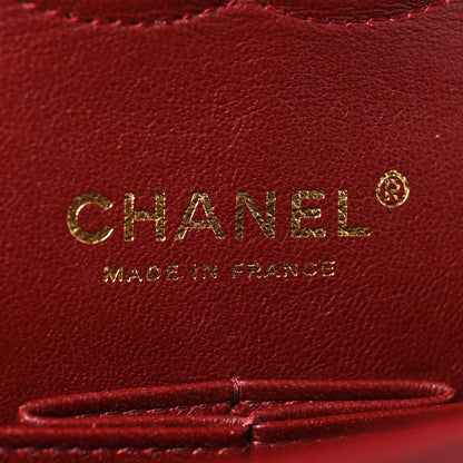 Caviar Quilted Medium Double Flap Red