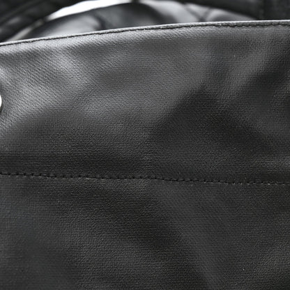 Coated Canvas Quilted Large Paris Biarritz Tote Black