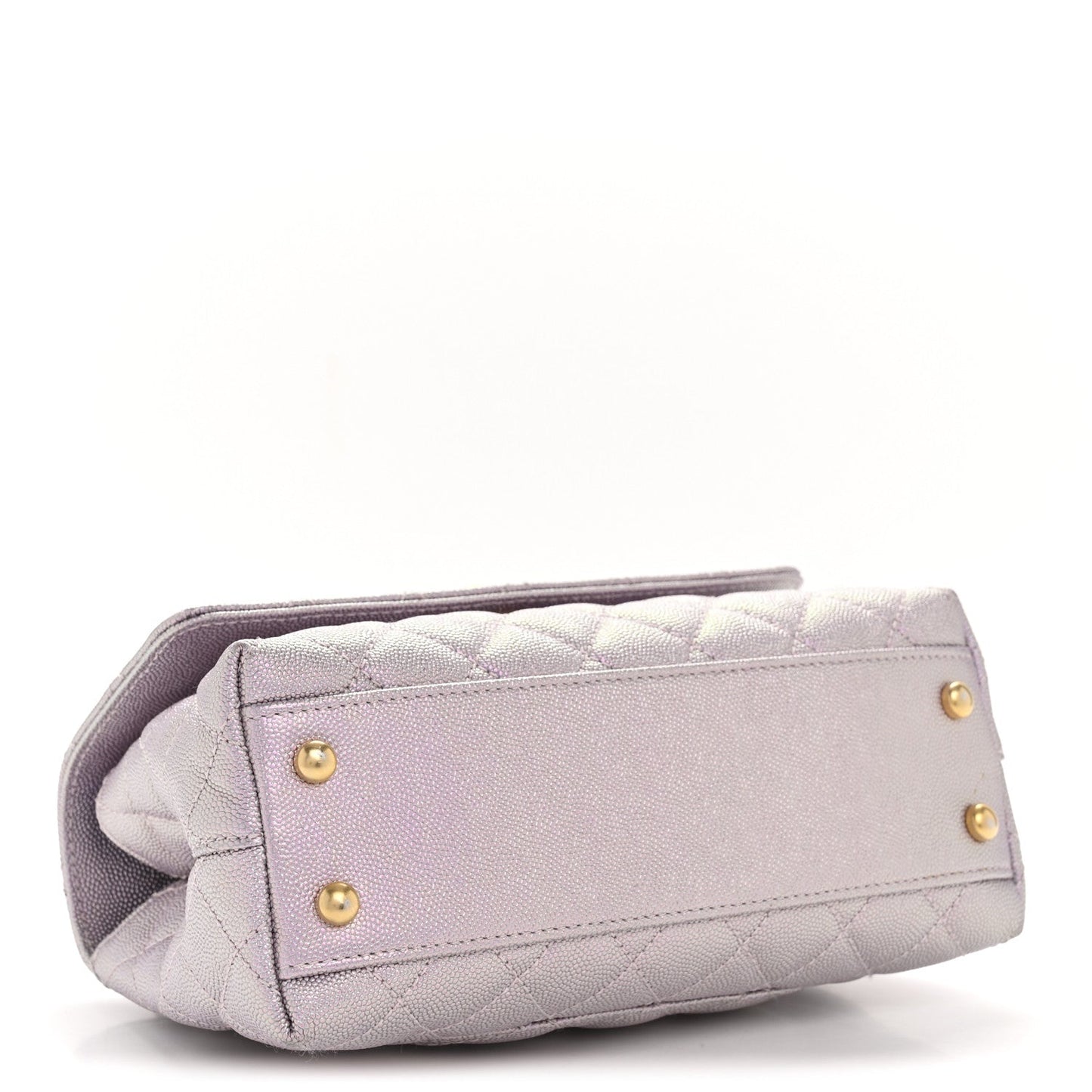 Metallic Caviar Quilted Mini Coco Handle Flap Light Pink