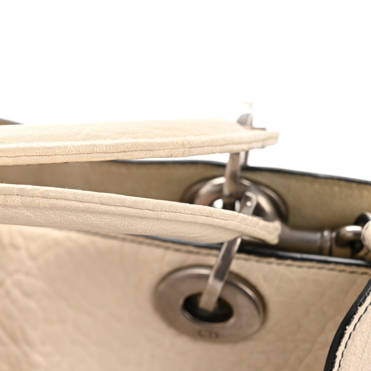 Canyon Grained Lambskin Large Lady Dior Off White