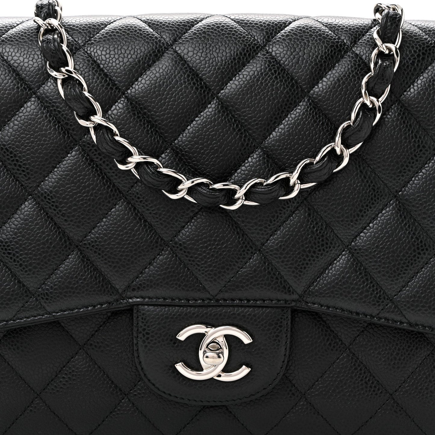 Caviar Quilted Jumbo Single Flap Black