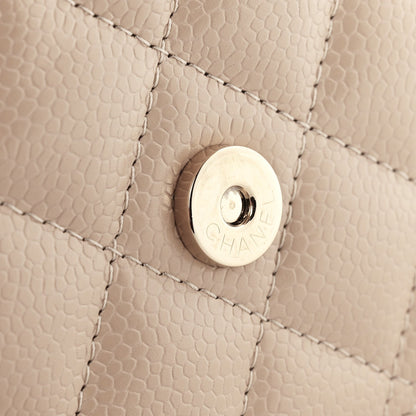Caviar Quilted Wallet on Chain WOC Beige
