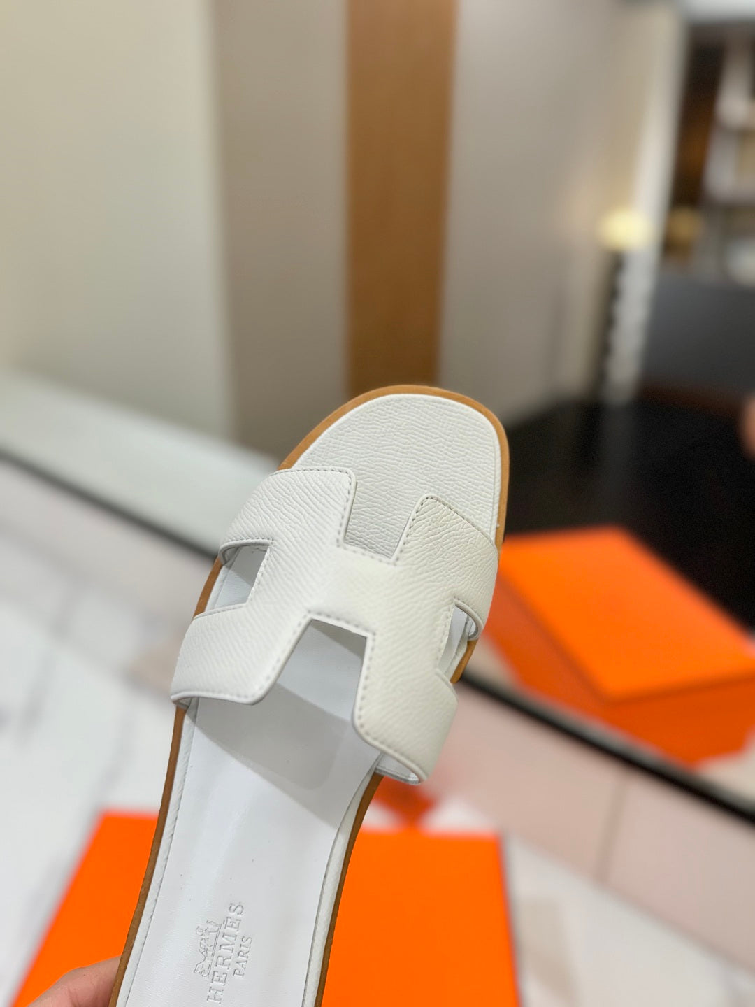 HM Oran Sandal White Goatskin 294863