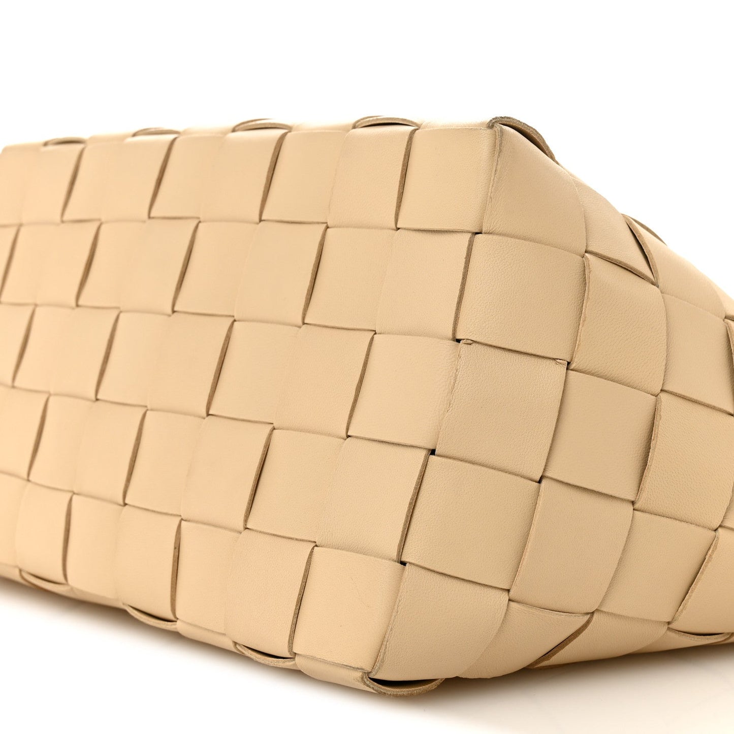 Lambskin Maxi Intrecciato Bowling Cassette Shoulder Bag Porridge