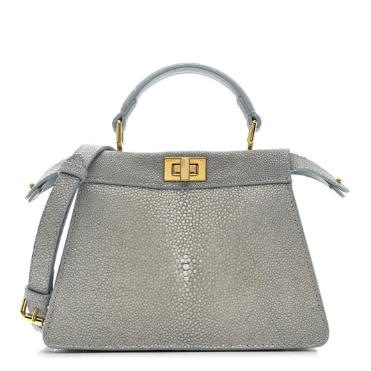 Stingray Shiny Nappa Petite Peekaboo I SEE U Satchel Anice