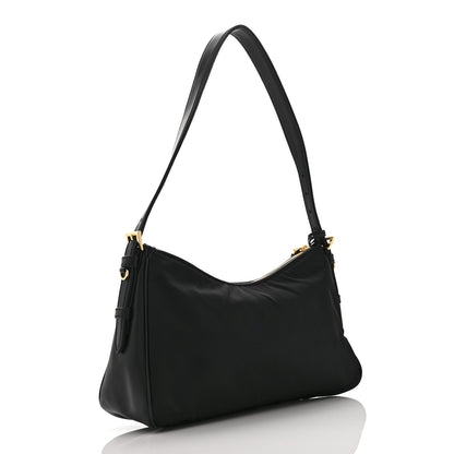 Re-Nylon Vitello Large Aimee Shoulder Bag Black
