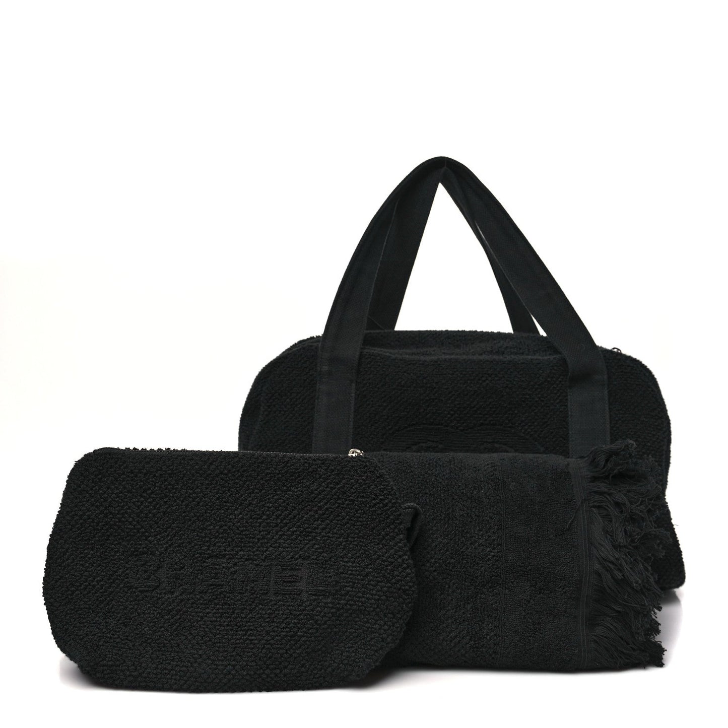 Terry Cotton CC Beach Duffel Towel Set Black