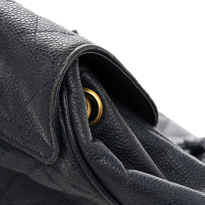 Caviar Quilted CC Drawstring Backpack Navy