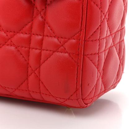 Lambskin Cannage Small My ABCDior Lady Dior Red