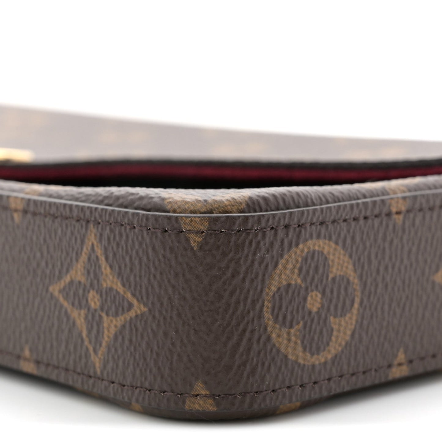 Monogram Pochette Felicie Chain Wallet Fuchsia