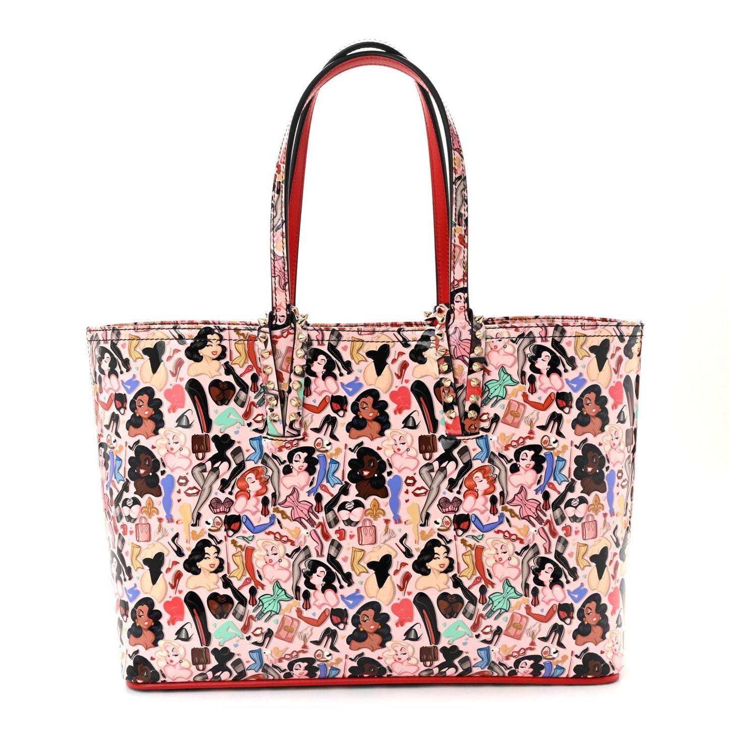 Patent Calfskin Small Dita Cabata Tote Red