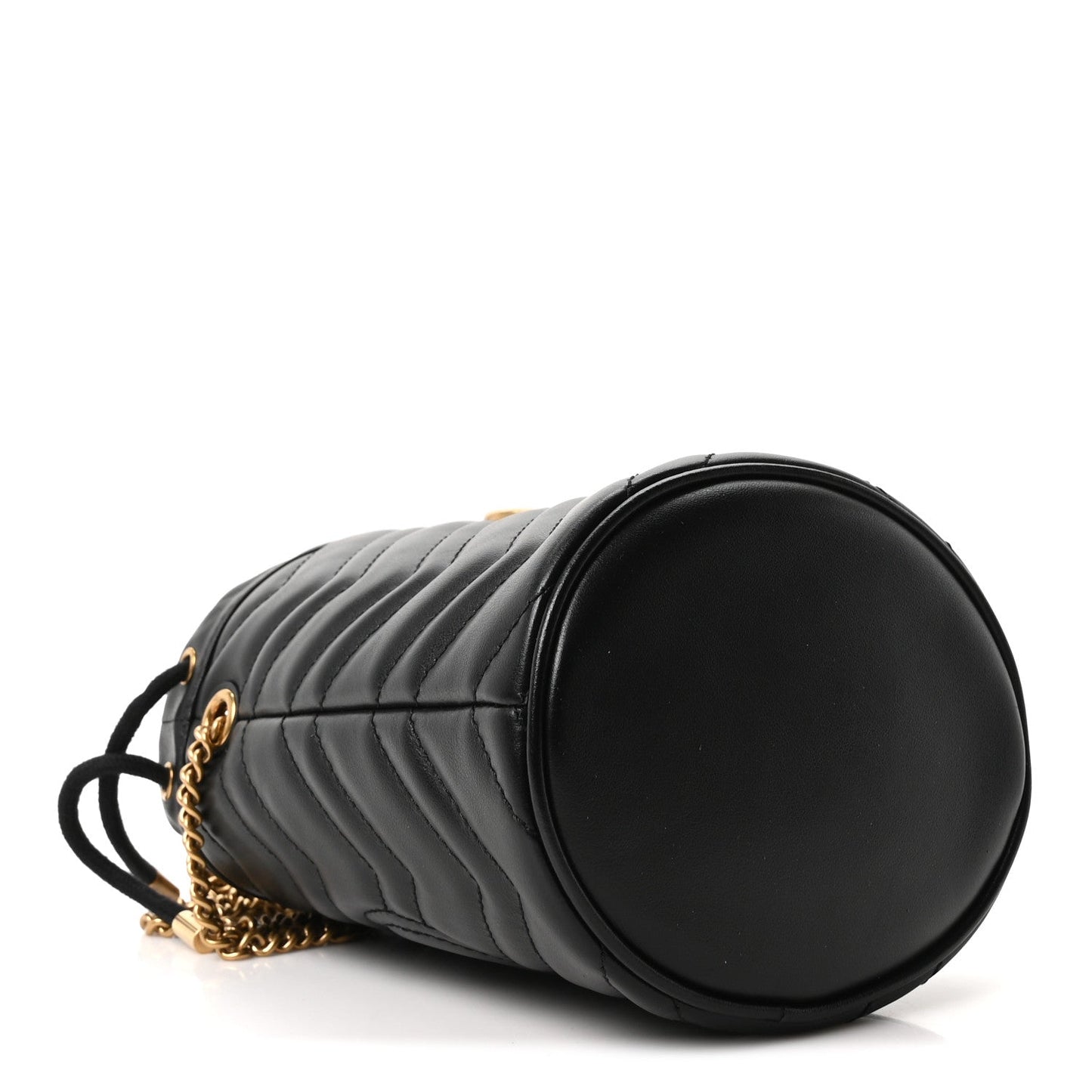 Calfskin Matelasse Mini GG Marmont 2.0 Bucket Bag Black
