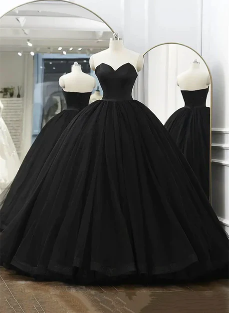 omberprom Black Tulle Sweetheart Ball Gown Sweet 16 Dress Long Formal Dress Off Shoulder Sexy Evening Dress Wholesale