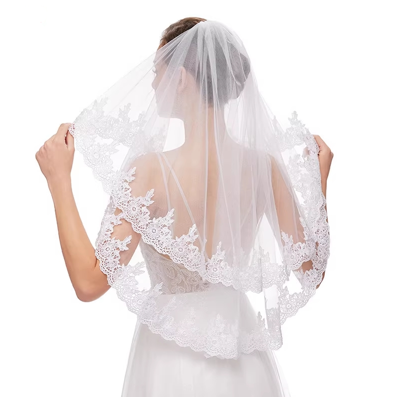 Double Layers Lace Tulle Bridal Veil
