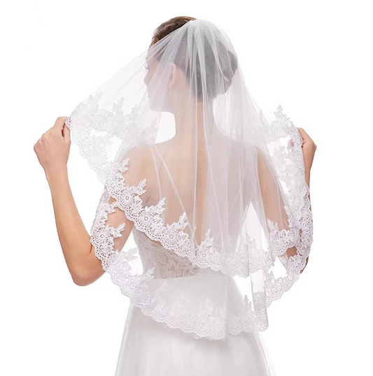 Double Layers Lace Tulle Bridal Veil