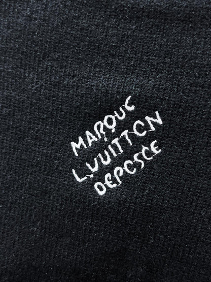 LV SWEATER IN BLACK KNITTED WOOL ATTACHED PEARL 238809