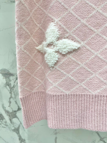 LV Flower T Shirt Pink Polyamide Wool
